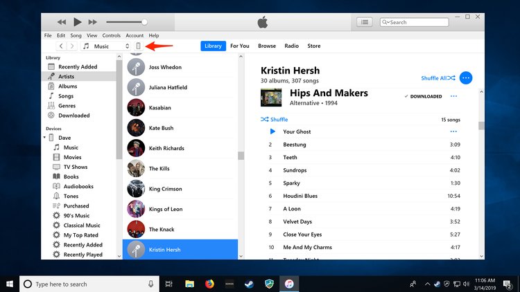 Download music files to computer